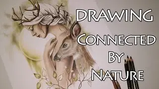 Connected by Nature Color Pencil Art Drawing by ZindyZone