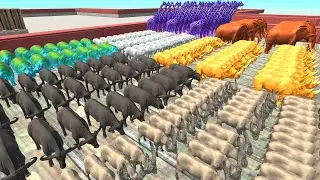 Race to get a run eat Pink PIG - Animal Revolt Battle Simulator