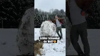Der gr&ouml;&szlig;te Schneeball der Welt?🤯☃️#schnee #schneeball #experiment #rekord #challenge #landkind