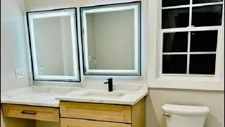 Зеркало Amorho 48 x 32 черного цвета со светодиодной подсветкой для ванной комнаты, с фронтальной...