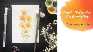 How To Paint Simple Watercolor Cards by using Art essentials brand brush