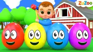 Baby 5 Color Eggs Song! | ZuZoo Nursery Rhymes & Kids Songs