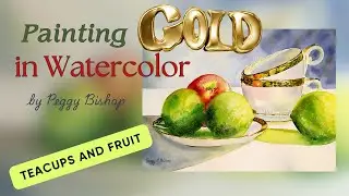 Paint Teacups with Gold in Watercolor Easy #watercolortutorialforbeginners#goldwatercolor