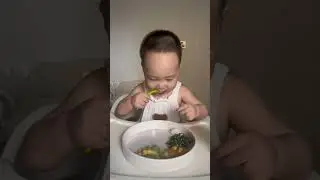 Cute Baby Self Feeds Nutritious Food!