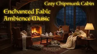 Cozy Chipmunk Cabin Fireplace & Rain Ambience 🌧️ Dreamy Enchanted Fable for Sleep, Study & Relaxing