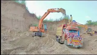 Doosan DX140 excavator loading truck #excavator #doosan #dx