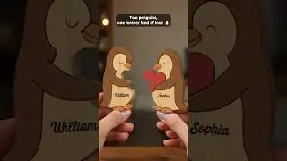 Penguin Shaped Wooden - Personalized Gift For Husband And Wife - We Are Together - WPC MQ0506 V1.1