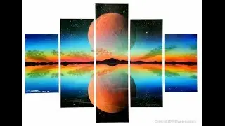 Spray paint art - Lake -Acrylic Sunset - by Antonipaints art- Creative art