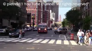 FDNY responding fire truck vs. stupid pedestrians New York 2015 HD &copy;