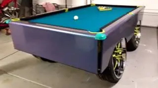 Awesome Insane XotikPlay Custom Donk 8 Foot Pool Table on 24 Inch Rims Bass Bluetooth Sound System