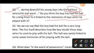 Important Questions and Answers of The Ball Poem, Class :X