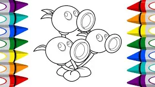 How To Coloring Threepeater  - Coloring Pages | Plant vs. Zombies 2