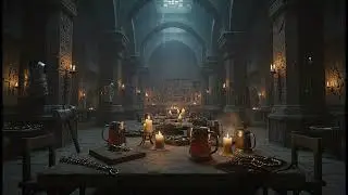 Cozy Medieval Fantasy Ambience 🔥 Dwarven Hall Candlelight (4K)