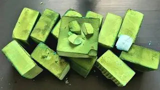 Turquoise Chalk That Dried Green 💚 ASMR 🤍Dyed Gym Chalk Blocks 💚Soft, Crunchy & Unexpected