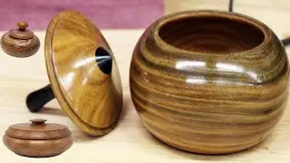 Woodturning / How To Make A Wooden Bowl Lidded From Red Wood#Amazindfoundry