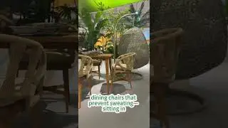 Handmade rope-woven outdoor waterproof teak dining table and chair set.#outdoorfurniture #furniture