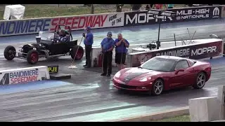 Crazy Rat Rod Smokes Corvette