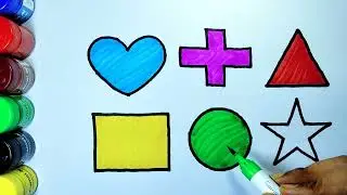 Learn Shapes, Colors for Kids & Toddlers 2d shapes colors for toddlers Heart Cross Triangle 