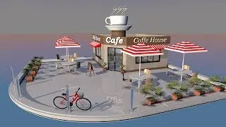 Cinema 4D Modeling Tutorial - How to Model a Cafe Part 02