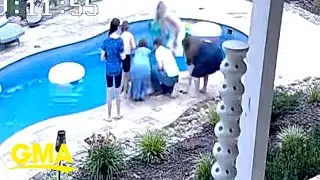 Shocking video shows dad jumping into pool to save 2-year-old daughter from drowning