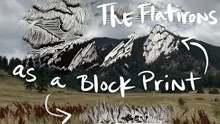 The Flatirons | Linocut Relief Print | Art Time Lapse