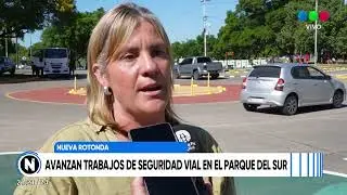 Nueva Rotonda: avanzan los trabajos de seguridad vial en el Parque del Sur