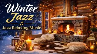 Cozy Winter Porch Ambience ❄️ Relaxing Jazz Music & Fireplace  Warm Jazz for Sleep, Study & Relax