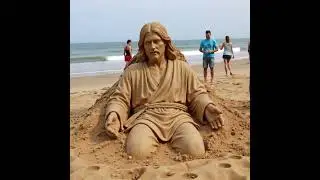 A Sand sculpture of JESUS  #jesus #bible