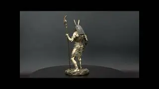 Rzeźba statuetka Egipski b&oacute;g burz SET z krzyżem ankh VERONESE (WU76637A4)
