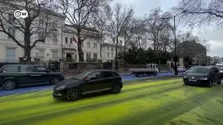 Criminal Damage Outside Russian Embassy in London, UK