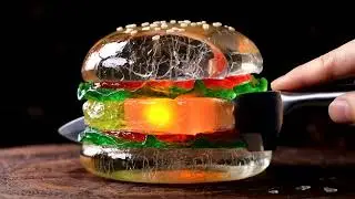 Cutting a Transparent Jelly Burger 🍔 | ASMR You Didn&rsquo;t Expect
