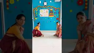 Dussehra Rangoli|| Dussehra&Bathumamma celebrations#rangolidesigns#preschoolkids#ytshorts#viralkids