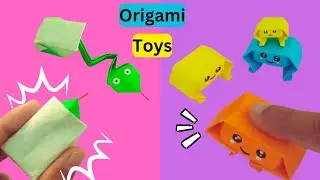 Origami paper toys || Learn, how to make jumping paper snake and moving paper toy || Origami