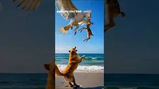 Brave Dog Jumps Into the Sea to Save Baby Deer from Giant Prehistoric Bird #ai #animals #animalstory