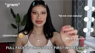 grwm- full face of NEW VIRAL DRUGSTORE makeup *tik tok made me buy it*