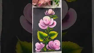 One Stroke Rose Painting🌺🌹🪴 - Easy & Beautiful Rose Painting Ideas#shorts#viral#trending