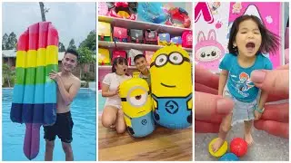 Ice Cream Stick Float - Minion Baby vs Minion Dad 😍👧🏻 by Su Hao #shorts