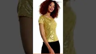 Pailletten-Kurzarm-Shirt gold | dressforfun