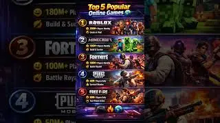 🎮 Top 5 Most Popular Online Games in the World 🌍🔥#gameplay #pubgmobile #freefireshorts #viralvideo