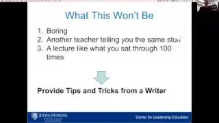 Student Webinar 4/19/17 - Writing Secrets: Finding Your Audience