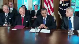 President Obama Welcomes Senators Hagel and Boren to Intelligence Team