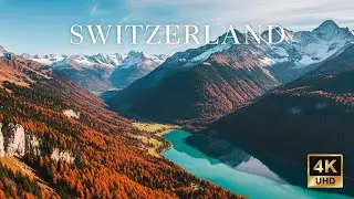 FLYING OVER Autumn Switzerland(4K Video UHD) - Peaceful Music With Beautiful Nature Video