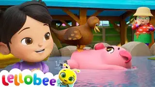 Meet Pablo the Swimming Pig! Farm Fun at Its Best! | 🌻Lellobee City Farm - Kids Playhouse Song Mix