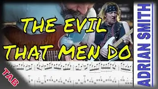 THE EVIL THAT MEN DO /IronMaiden - Adrian Smith (Solo Lesson with TAB)