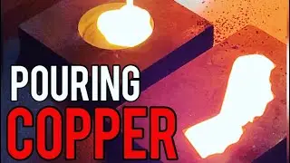 Pouring copper ingots. First time melting down copper. Bars & Rounds.