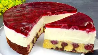 Сочный мраморный кекс со сливками и вишнями. Простой и вкусный рецепт за 15 минут.