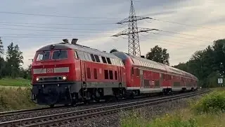 Z&uuml;ge bei Moschendorf mit 4Fach 612, Doppel 650, 218 426-5 mit Makro, 218 409-1 mit Lichtgru&szlig;