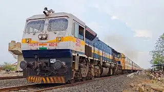 17642 Narkher - Kacheguda Intercity Express | WDP4D Crazy Acceleration & Smoking | Indian Railways