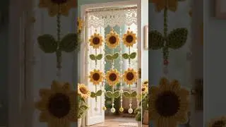 Crochet creativity ~ sunflower curtain as bright as the sun, do you like it? #crochet #knittig #diy