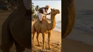 Giant Camel Sand Sculpture 😱🐪#shorts #trending #explore #SandArt #camel